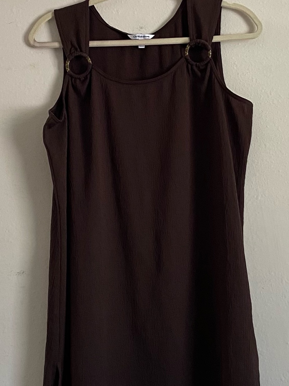 croft & barrow Brown Sleeveless  Midi Dress with Ring Accents